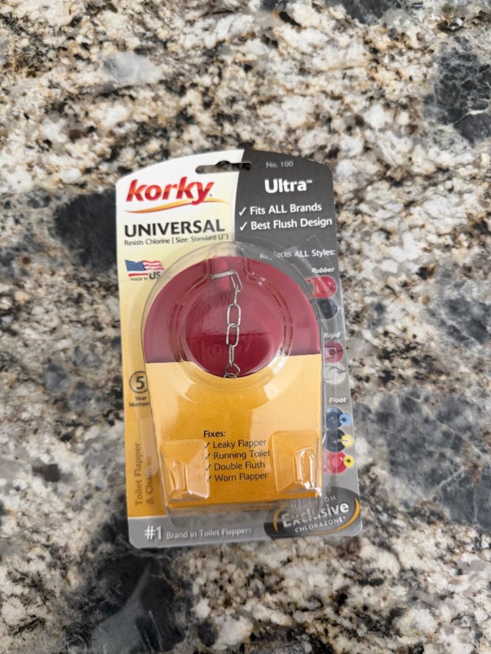 Red Universal Korky Ultra No. 100 Toilet Tank Flapper 2 inch